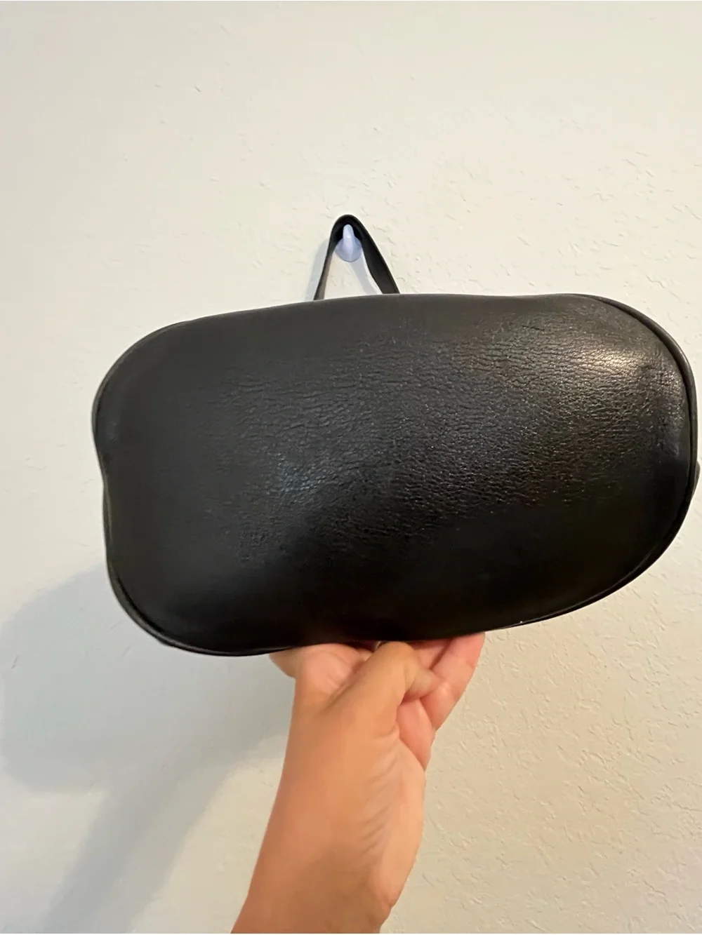 Vintage Adrienne Vittadini Black Leather Studded Hobo Shoulder Bag 1990s Y2K